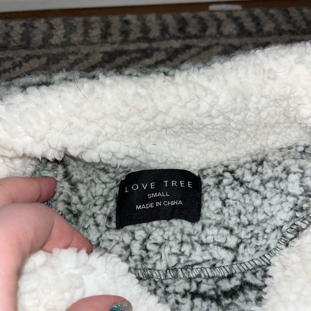 Love tree Sherpa (green&white)